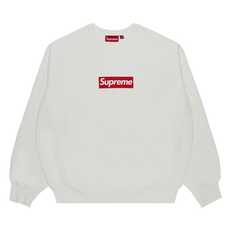 Supreme Washed Box Logo Crewneck 'White'