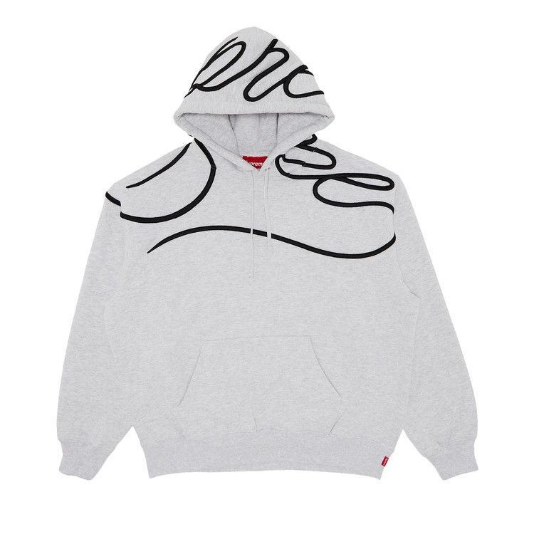 Supreme Shoulder Script Hooded Sweatshirt 'Ash Grey'