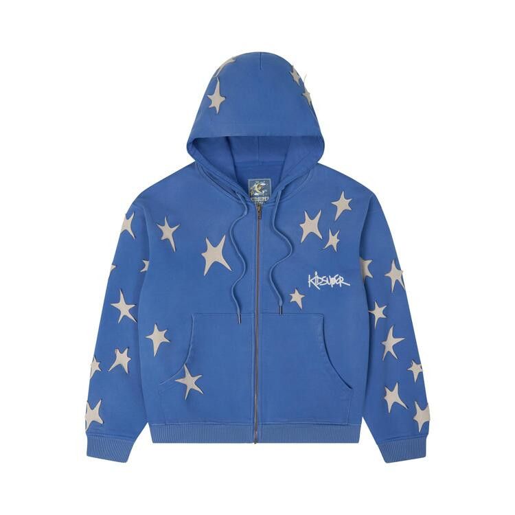 KidSuper Stars Patchwork Washed Hoodie 'Blue'
