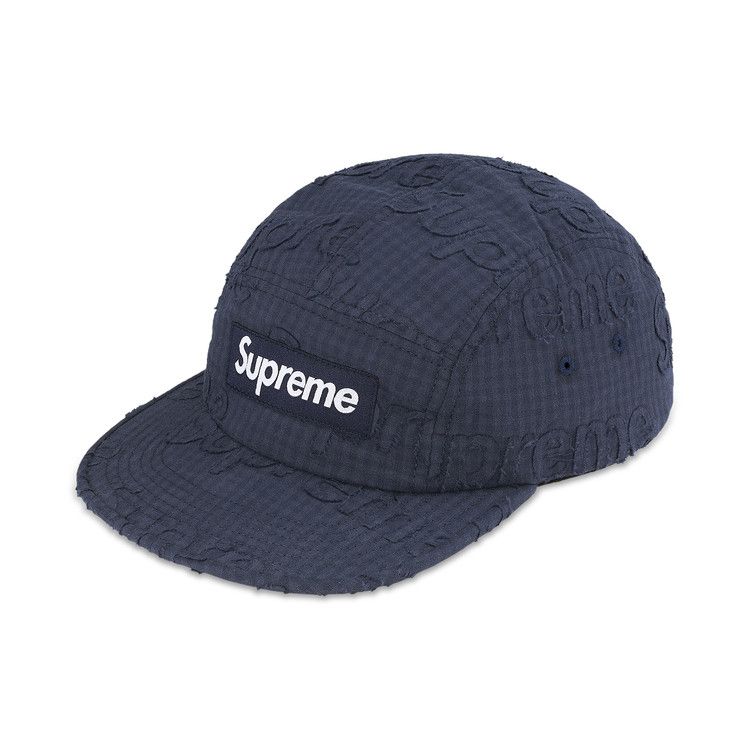 Supreme Monogram Gingham Camp Cap 'Navy'