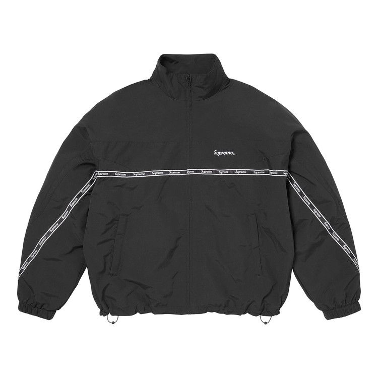 Supreme Logo Taping Track Jacket 'Black'