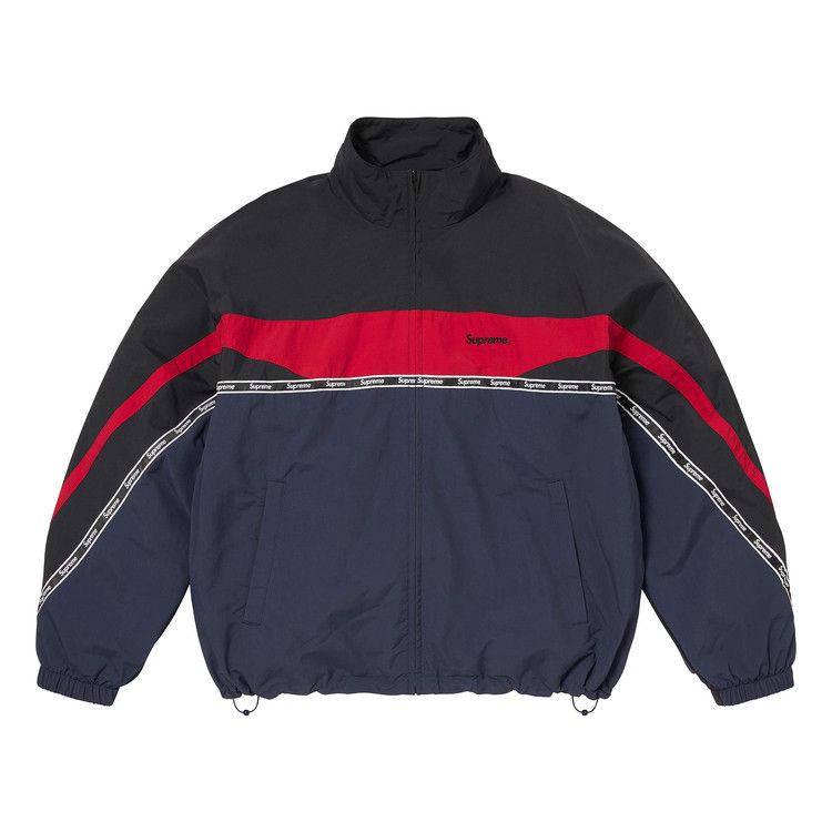 Supreme Logo Taping Track Jacket 'Navy'