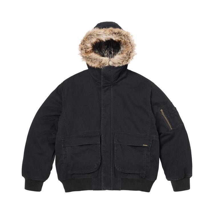 Supreme Reversible Faux Fur Hooded Work Jacket 'Black'