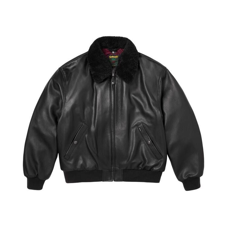 Supreme x Schott Shearling Collar Bomber Jacket 'Black'
