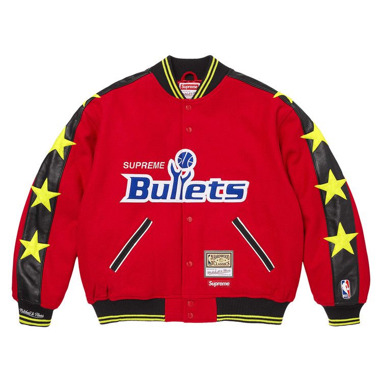 Supreme x Mitchell & Ness Teams Varsity Jacket 'Red'