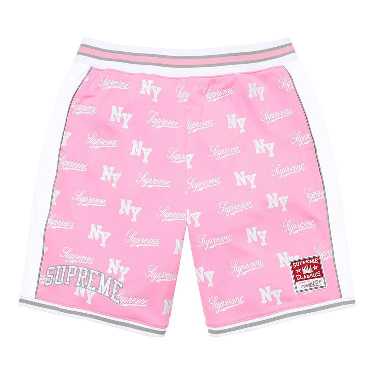 Supreme x Mitchell & Ness Monogram Short 'Pink'