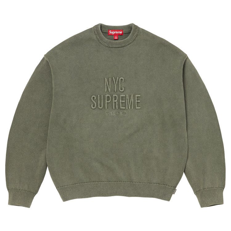 Supreme Overdyed Raised Sweater 'Olive'