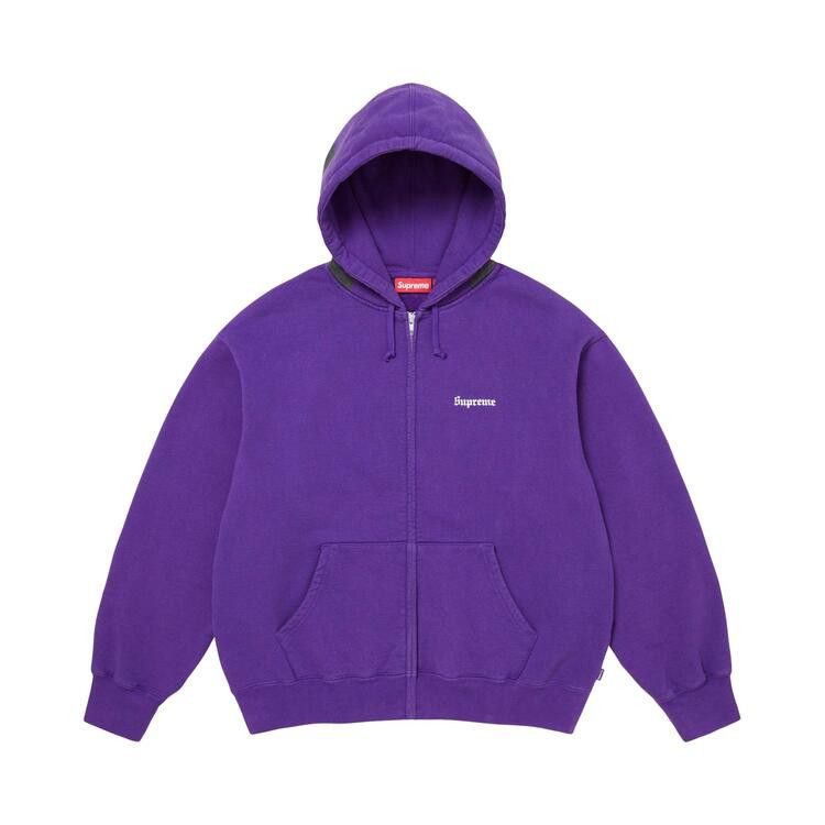 Supreme Paris Is Burning Zip Up Hooded Sweatshirt 'Purple'