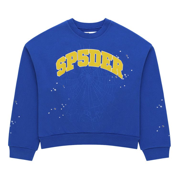 Sp5der Varsity Web Crewneck 'Blue'