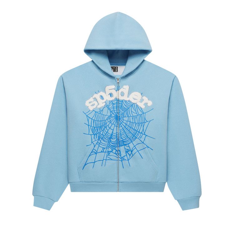 Sp5der OG Web Zip Up 'Sky Blue'
