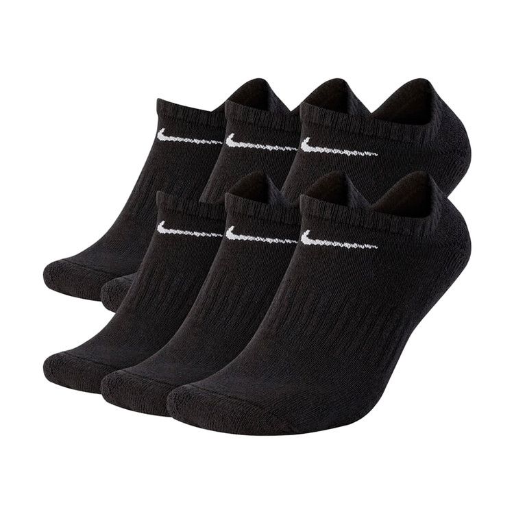 Nike Everyday Cushioned No-Show Socks (6 Pairs) 'Black/White'