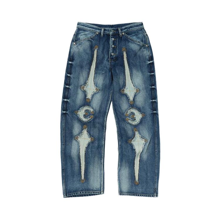 Thug Club TC Bone Leather Denim Pants 'Blue'