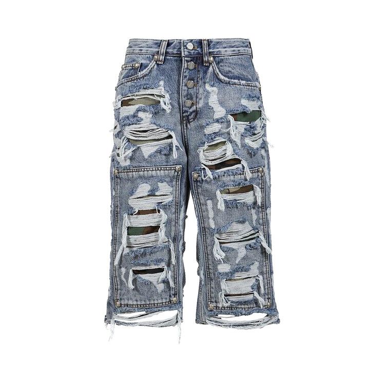 Thug Club Hell Camo Denim Shorts 'Blue'
