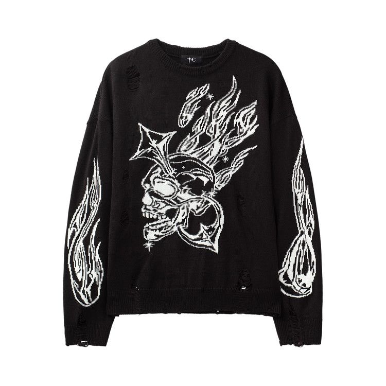 Thug Club Chrome Skull Knit Sweater 'Black'