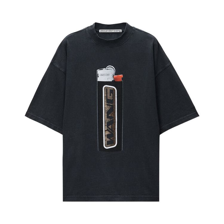 Alexander Wang Short-Sleeve Tee with Lighter Graphic 'Washed Black'