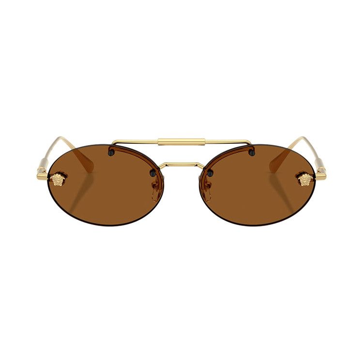 Versace Oval Sunglasses 'Brown'