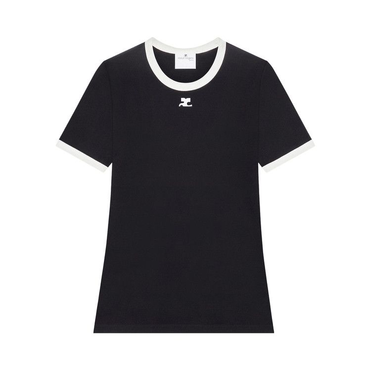 Courrèges Signature Contrast T-Shirt 'Black/Heritage White'
