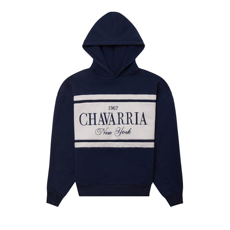 Willy Chavarria Stripe Gilroy Hoodie 'Peacoat'