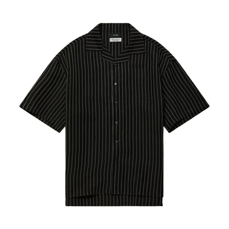 Willy Chavarria Camp Collar Short-Sleeve Shirt 'Black/White Stripe'