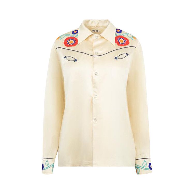Bode Garden Party Western Shirt 'Cream/Multicolor'