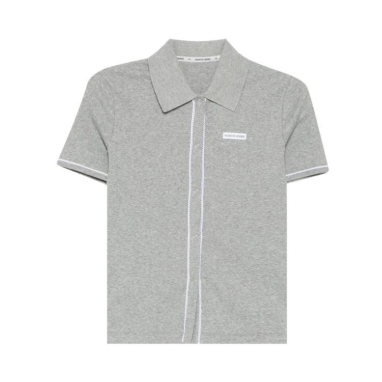 Marine Serre Cute 70's Short-Sleeve Polo T-Shirt 'Grey'