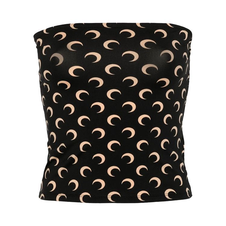 Marine Serre Moon Printed Jersey Second Skin Tube Top 'Inverse Tan'