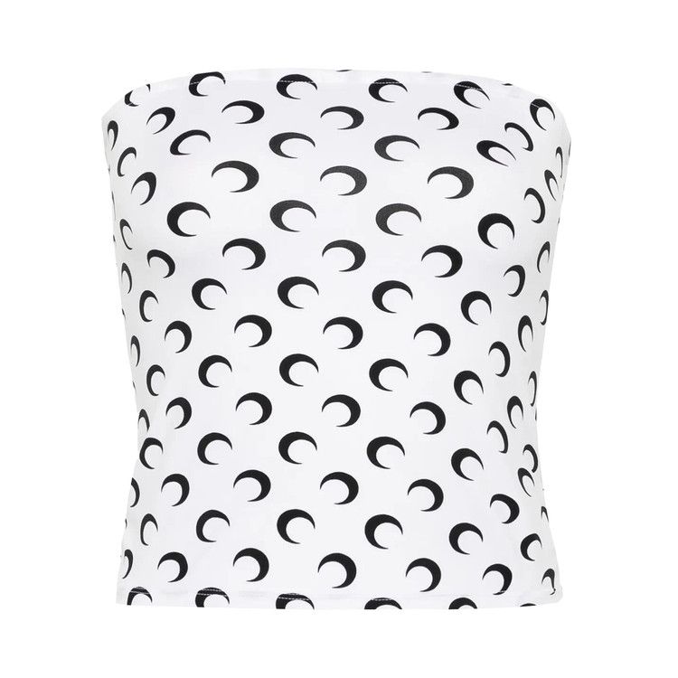 Marine Serre Moon Printed Jersey Sleeveless Tube Top 'Optical White'
