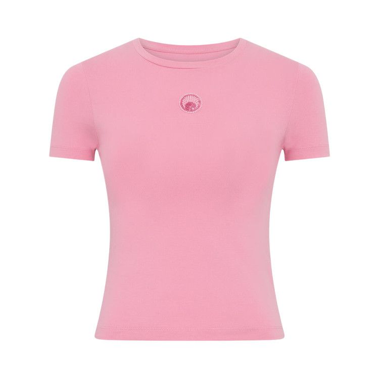 Marine Serre Pearl Logo Short-Sleeve Fit T-Shirt 'Pink'