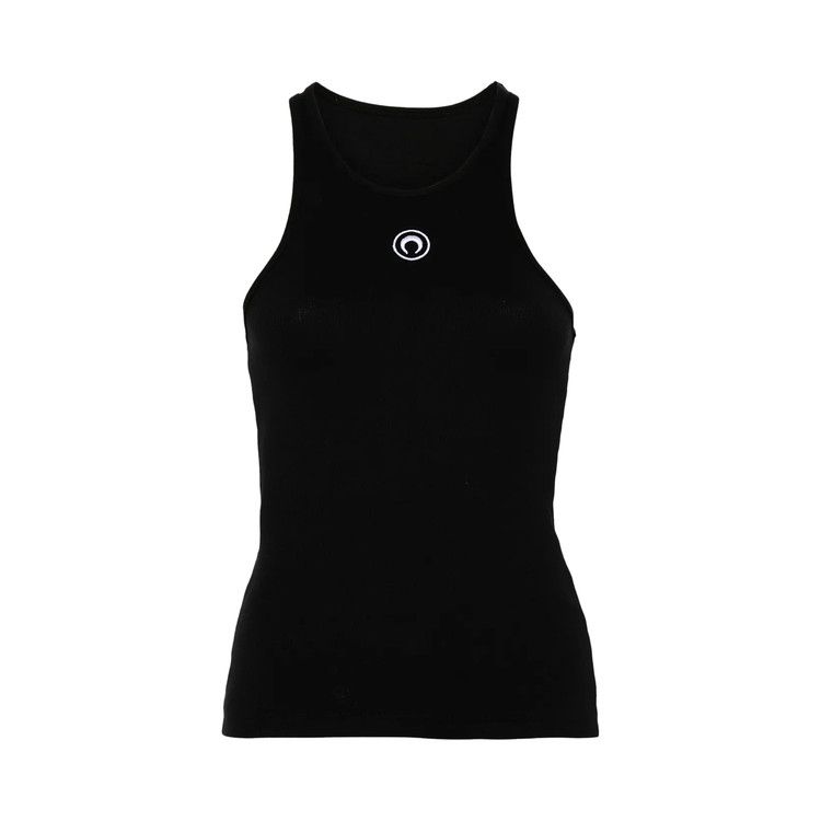 Marine Serre Moon Logo Ribbed Jersey Tank Top 'Black'