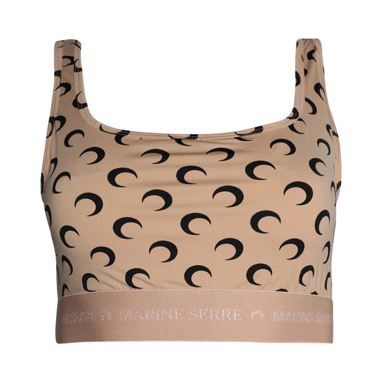 Marine Serre Regenerated Aom Jersey Sport Bra 'Tan'