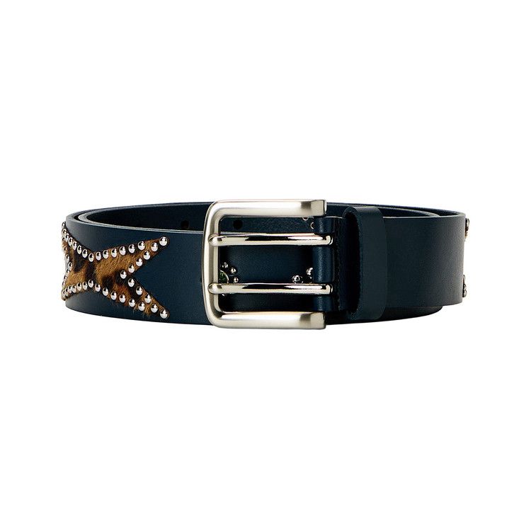 XHIBITION Cheetah Studded Belt 'Blue/Cheetah'