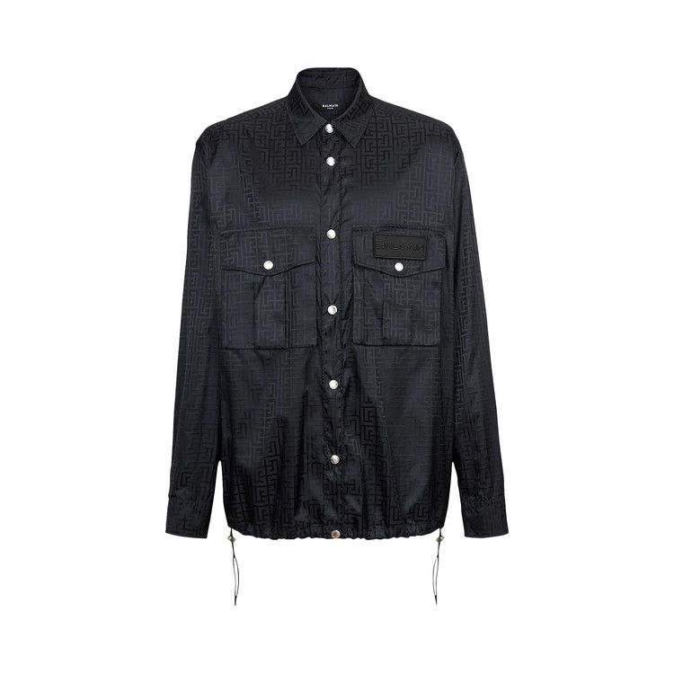 Balmain Monogram Overshirt With Velcro Logo 'Noir'