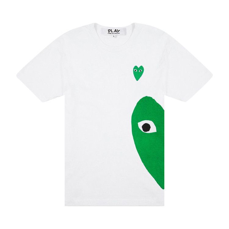 Comme des Garçons PLAY Green Emblem Heart T-Shirt 'White'
