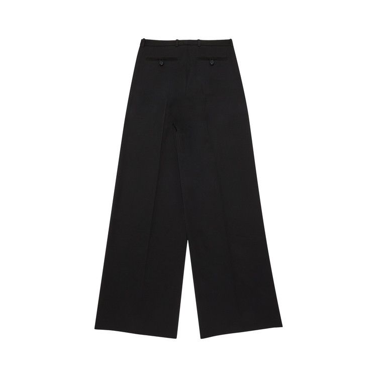 Versace Wide Leg Pleated Wool Pants 'Black'