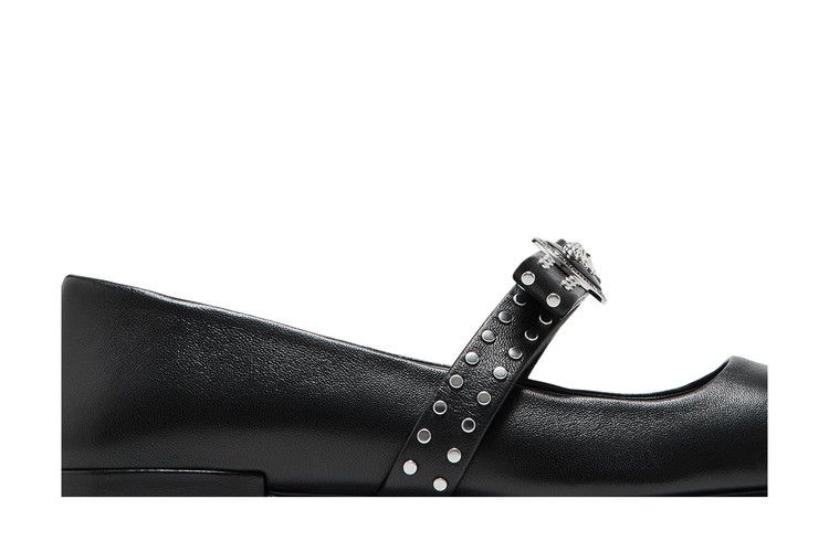 Versace Wmns Gianni Ribbon Studded Ballerinas 'Black'