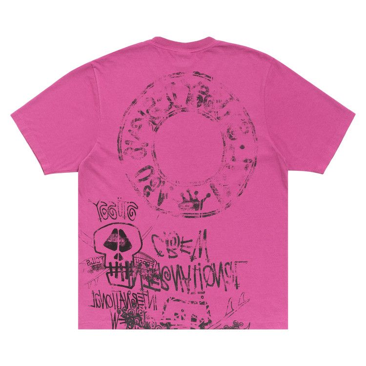 Stussy Skulls Tee Pigment Dyed 'Berry'