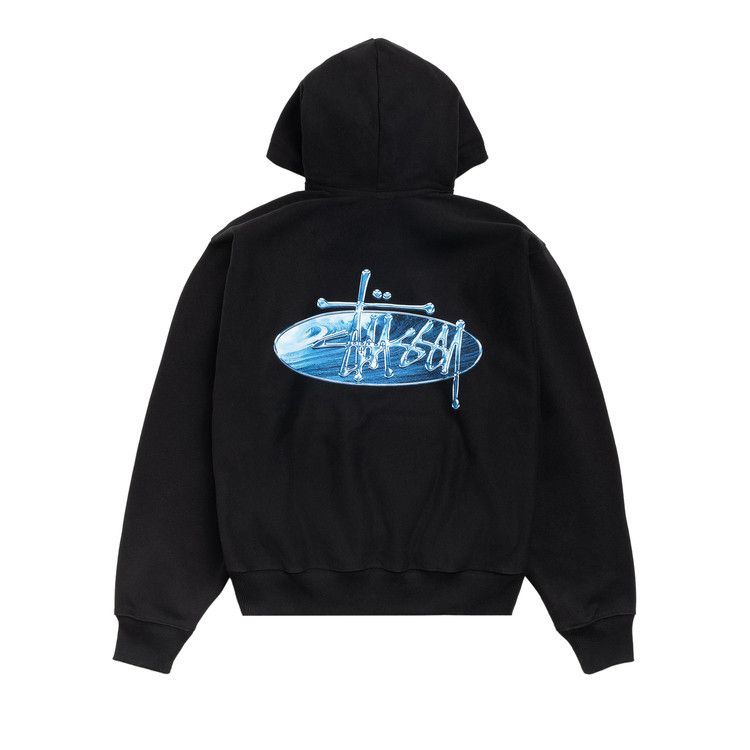 Stussy Wave Oval Hoodie 'Black'