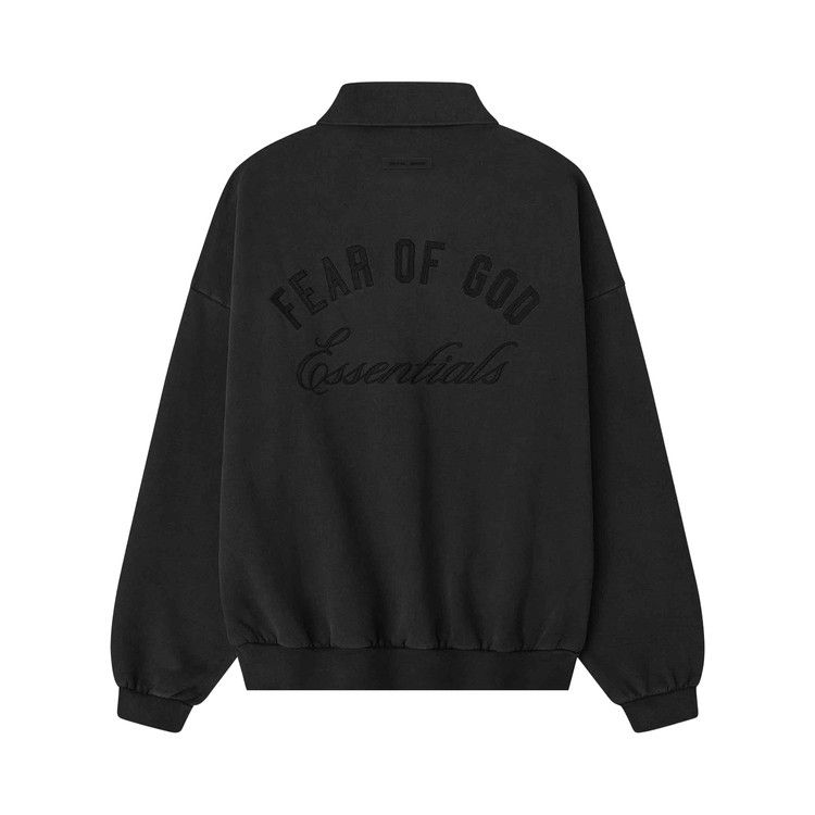 Fear of God Essentials Embroidered Classic Polo Sweatshirt 'Vintage Black'