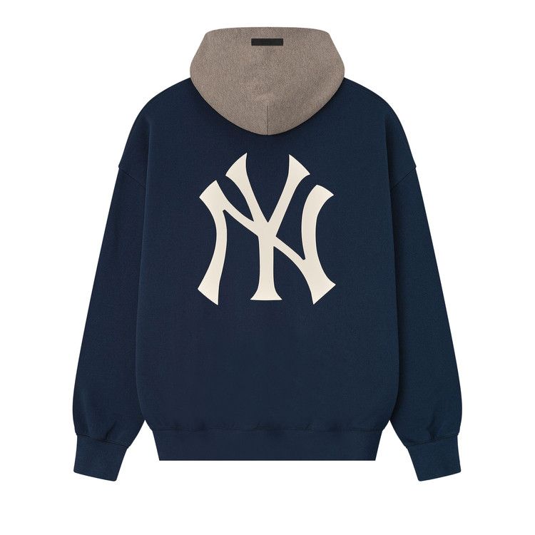 Fear of God Essentials Yankees Sport Hoodie 'Midnight Navy/Homstead Heather'