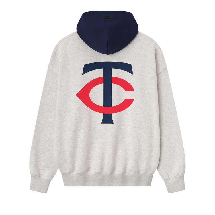 Fear of God Essentials Twins Sport Hoodie 'Oatmeal Heather/Midnight Navy'