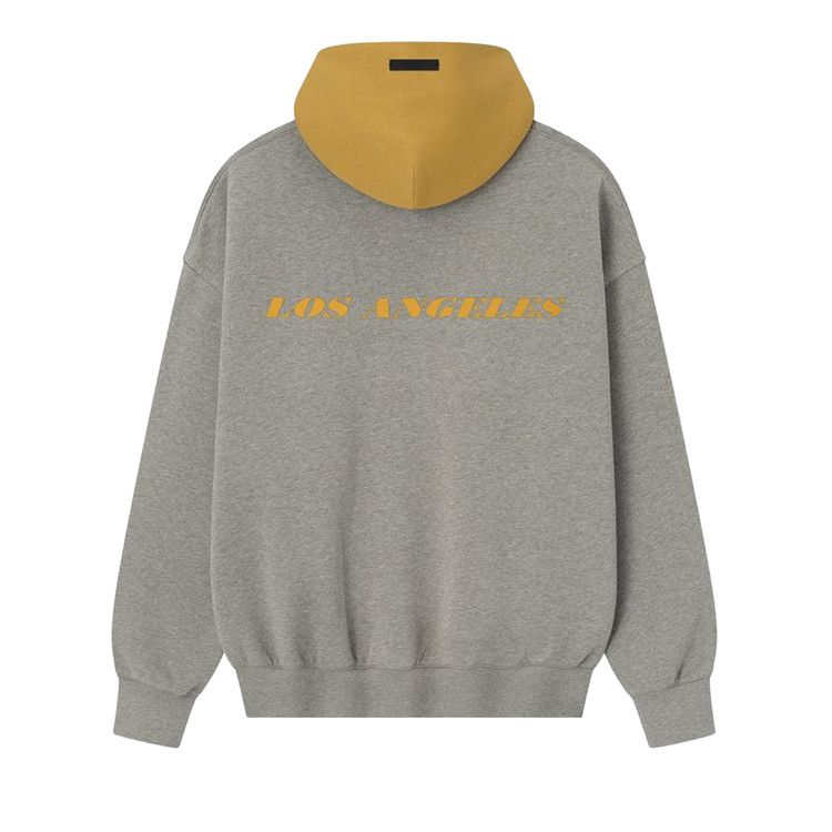 Fear of God Essentials x NBA Lakers Sport Hoodie 'Concrete Heather/Canyon'