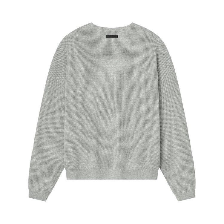Fear of God Essentials Waffle Crewneck Sweater 'Concrete Heather'