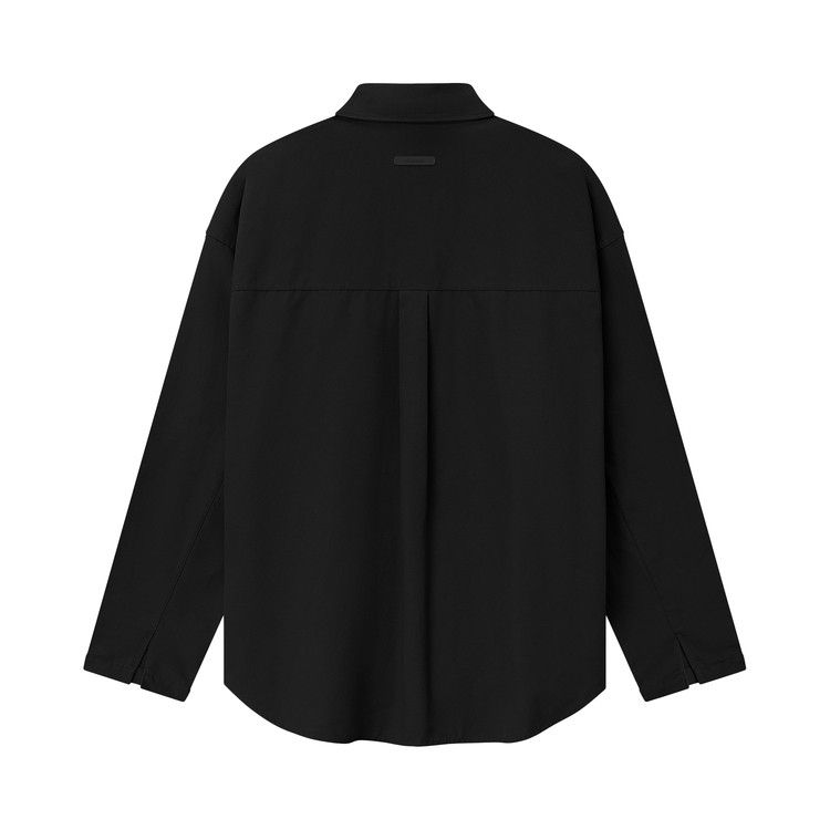 Fear of God Essentials Cotton Canvas Overshirt 'Vintage Black'