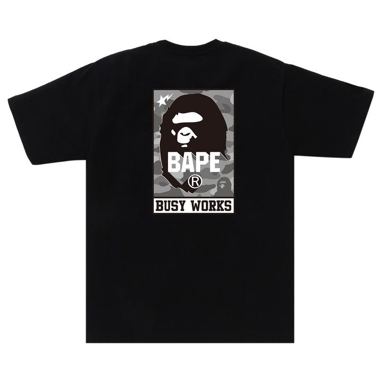 BAPE Honeycomb Camo Busy Works Tee 'Black/Grey'
