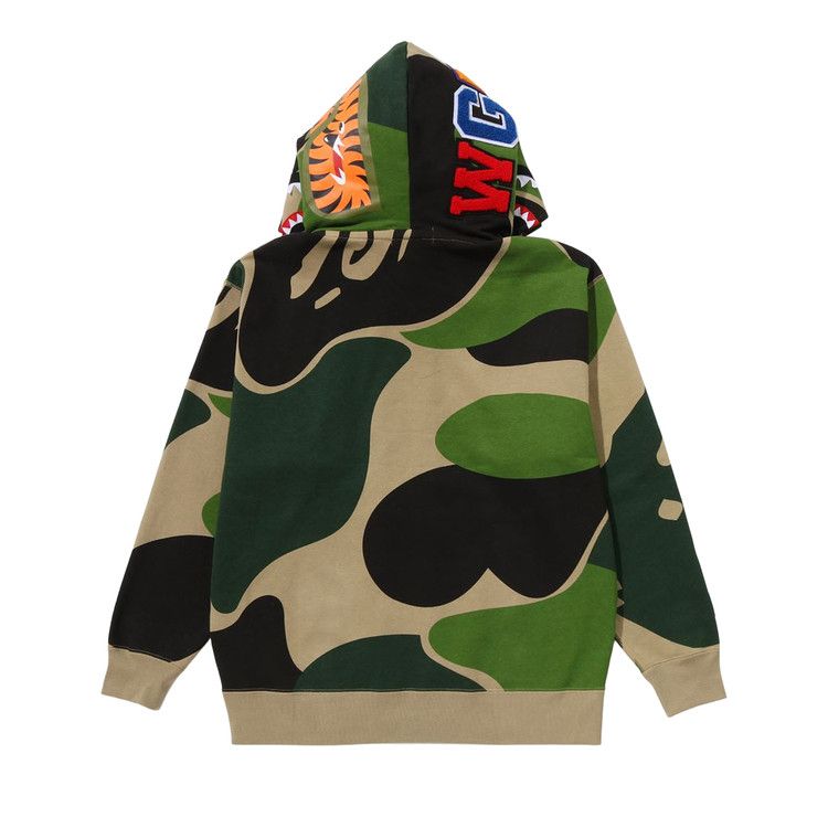 BAPE Mega ABC Camo Double Shark Relaxed Fit Full Zip Hoodie 'Green'