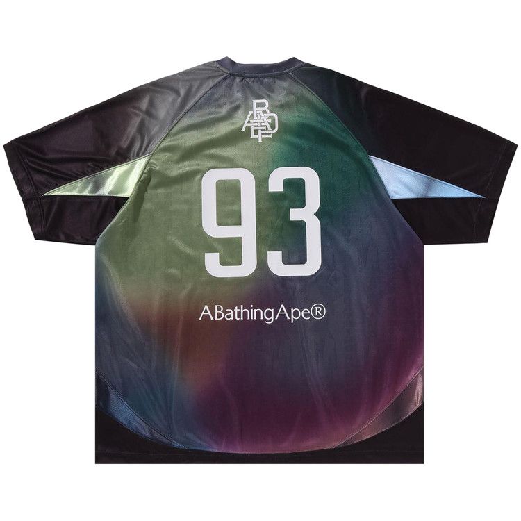 BAPE Tie Dye Sta Stripe Pattern Relaxed Fit Football Jersey Tee 'Black'