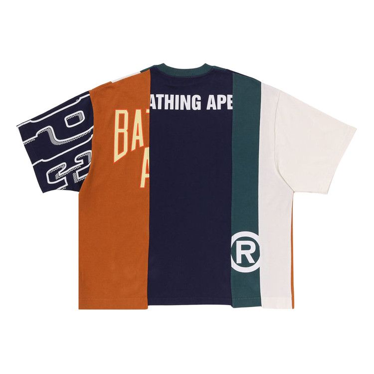 BAPE Upcycled Multi Logo Cropped Fit Tee 'Multicolor'