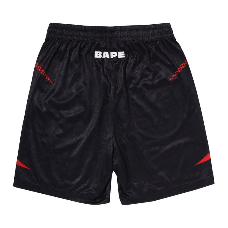 BAPE Flame Monogram Jacquard Relaxed Fit Football Shorts 'Black'