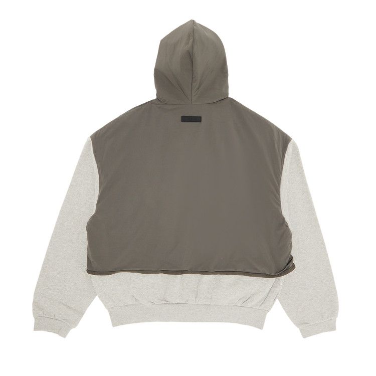 Fear of God Essentials Nylon Fleece Hooded Sweater 'Dark Heather Oatmeal/Ink'