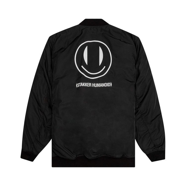 Raf Simons x Smiley Print and Badge Bomber Jacket 'Black'